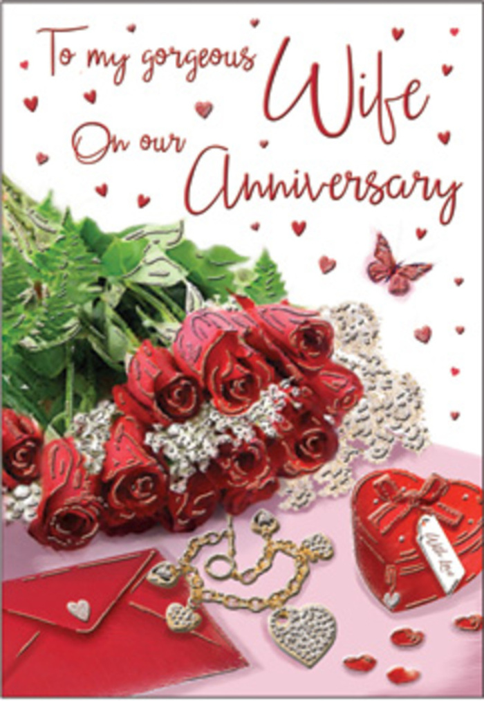 In this richly composed anniversary card image, a romantic tableau unfolds with the confidence of a design curated by an experienced Norbury florist. A bouquet of classic red roses commands the centre, each bloom generously full and perfectly open, their petals layered in a deep, uniform crimson that signals enduring affection. The roses appear thoughtfully wrapped, the surrounding paper or fabric gathered neatly around the stems, mirroring the care that goes into preparing a gift for a special evening out along London Road or a quiet celebration at home. Around the central bouquet, lush greenery weaves in and out, its glossy leaves adding volume and contrast, as if drawing a breath of fresh air from nearby parks and gardens in the Norbury area. Fine lace-like textures and delicate heart-shaped motifs catch the eye at the edges of the scene, lending a romantic, almost vintage charm. Nestled among these romantic flourishes are small treasures-a jewellery set with reflective metal and tiny sparkling stones, and a vivid red box that suggests something precious inside, perhaps a ring or another keepsake exchanged over the years. The scripted message on the card snakes gracefully across its surface, with letters that curve and flow, reinforcing the message of gratitude, admiration, and deep connection. Textures are richly varied: velvety petals, smooth card, cool metal, and the imagined softness of ribbon between the fingers. Gentle, diffused lighting envelops the composition, as if in the warm glow of an evening lamp in a Norbury sitting room. Altogether, the scene radiates warmth, romance, and a sense of shared history, making it an evocative representation of the love and tenderness celebrated on an anniversary.