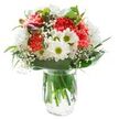 With an effortless sense of springtime freshness, this bouquet-available for same-day delivery across Norbury-sits poised in a glass vase, inviting joy with every glance. A lively core of coral-pink carnations catches the light with ruffled exuberance, radiating warmth and grace. Around them, dazzling white daisies and chrysanthemums unfold, vivid yellow-green eyes shining with gentle optimism, evoking the honest charm of Norbury's suburban gardens in bloom. Fine sprigs of baby's breath float delicately between the larger flowers like morning mist, lending softness and a touch of ethereal whimsy. Just visible on one side, tightly furled magenta alstroemeria buds hint at blooms yet to come, enriching the palette with intrigue and depth. An abundant collar of rich green foliage-some leaves glossy, others slender-gathers around the base and extends skywards, grounding the airy composition. The transparent water-filled vase displays the healthy stems, underlining the bouquet's vigorous freshness. Set against a snowy white background, brightly illuminated without shadow, every element feels meticulously crafted yet naturally spontaneous. This beautiful bouquet is a wonderful way to say happy birthday, thank you, or simply 'thinking of you' in Norbury, sharing a little burst of cheer that lights up any home.